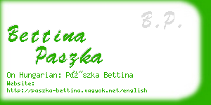 bettina paszka business card